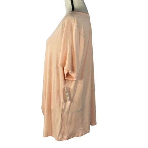 Style & Co 2X-Large Knit Top Short Sleeve Scoop Neck Stretch Knotted Front Peach - Picture 5 of 8